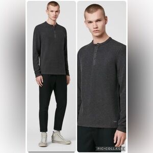 AllSaints Kiran Henley Button Up Basic Urban Sweater Size XXL